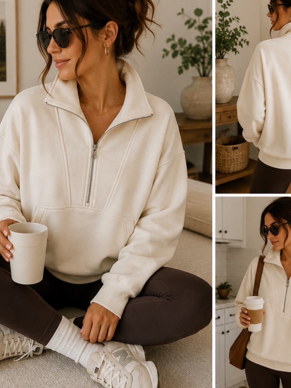 🤍 Danskin Soft Luxe Half-Zip Pullover — Size Large